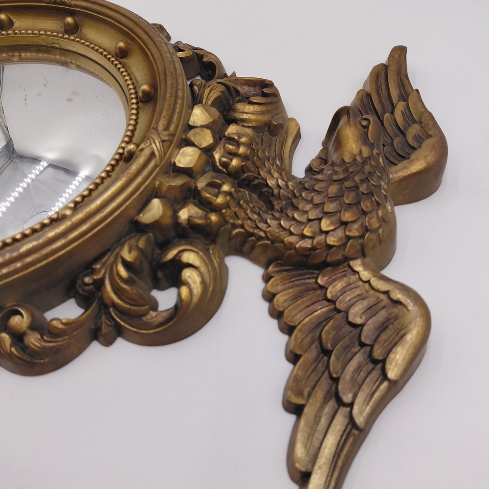 Vtg Syroco Gold Eagle Convex Mirror Federal Wall Decor 4410 USA MCM Regency - Picture 6 of 10